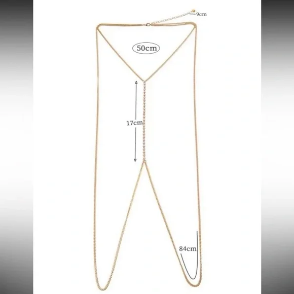 ⭐️ NEW - Rhinestone & Gold Body Chain - Picture 7 of 8